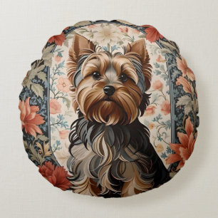 Almofada Redonda Belo Yorkie Yorkshire Terrier Portrait