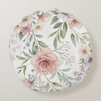 Almofada Redonda Belos Padrões Rosa