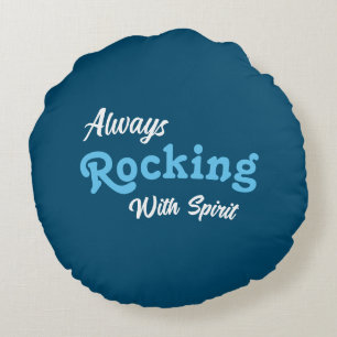 Almofada Redonda Bem-vindo ao nosso Porch / Always / Ocean Blue /