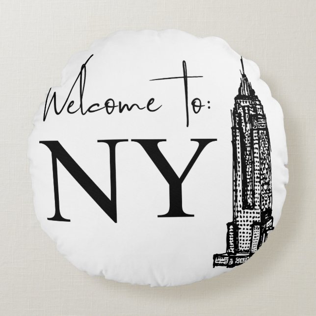 ALMOFADA REDONDA BEM-VINDO AO NY (Frente)