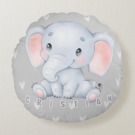 Almofada Redonda Berçário de Elefante Bebê Decoração Fofa