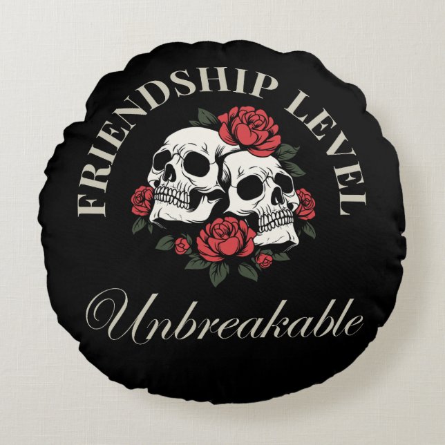 Almofada Redonda Best Friend, Friendship Level: Unbreakable, friend (Frente)