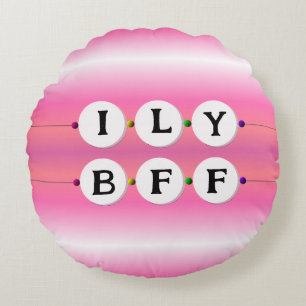Almofada Redonda Bestie Bracelet - Design de Amizade (6 Miçangas)
