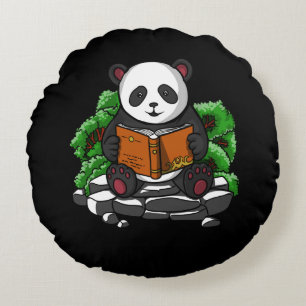 Almofada Redonda Bico Panda Bar Livro Lendo Animal