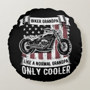 Almofada Redonda Biker Grandpa Ride Motociclos R