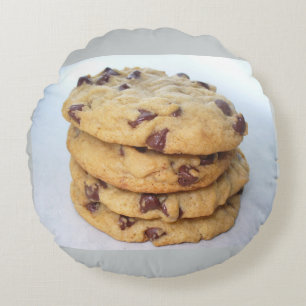 Almofada Redonda Biscoito Chips de Chocolate Doces Sobremesa Padari