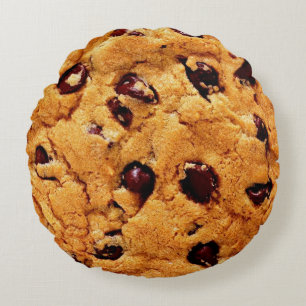 Almofada Redonda Biscoito dos pedaços de chocolate