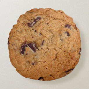 Almofada Redonda Biscoito dos pedaços de chocolate