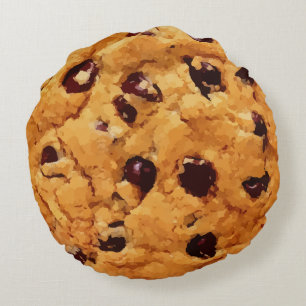 Almofada Redonda Biscoito dos pedaços de chocolate