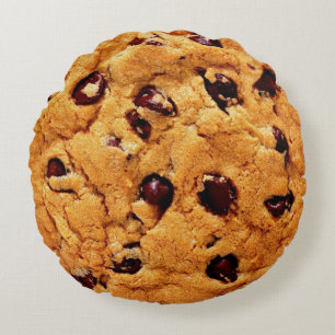 Almofada Redonda Biscoito dos pedaços de chocolate