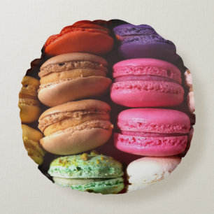 Almofada Redonda biscoitos macaron em travesseiro redondo