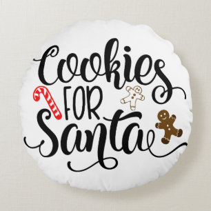 Almofada Redonda Biscoitos para Papais noeis de Natal Divertido