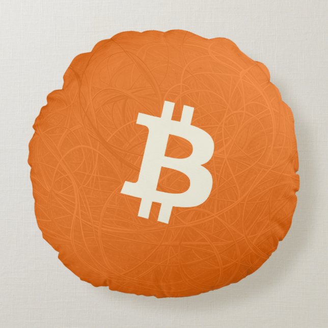 Almofada Redonda Bitcoin Classic Laranja (Neurônio) (Frente)