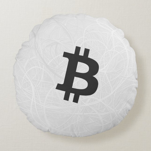 Almofada Redonda Bitcoin Neuron White (Frente)
