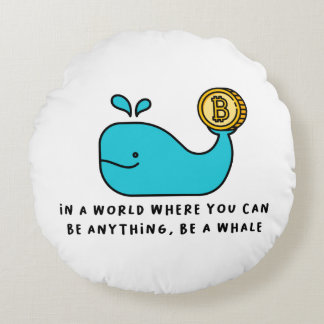Almofada Redonda Bitmoney Whale Crypto Investor & BTC Trading Desig
