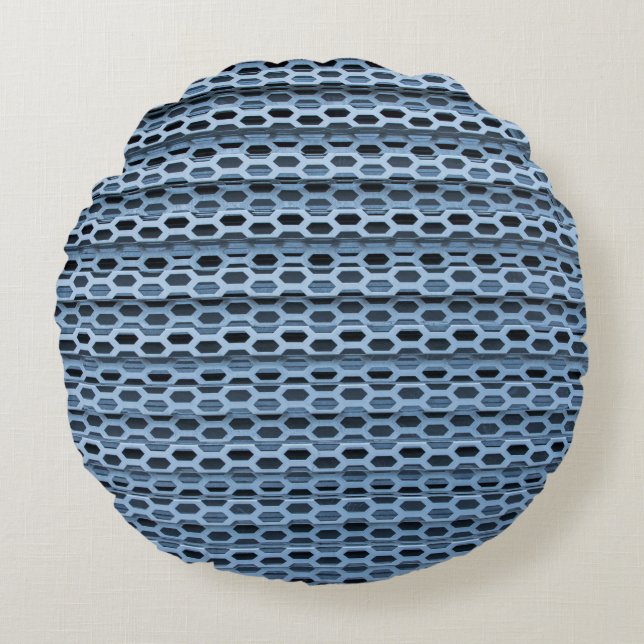 Almofada Redonda Black and white checkered textile (Frente)