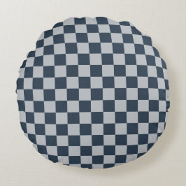 Almofada Redonda Black ice checkered board pattern
