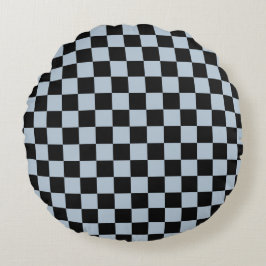 Almofada Redonda Black ice checkered pattern