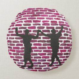 Almofada Redonda Black Magic Hollyhock by Yeshaya Dank Wood Wall Ar