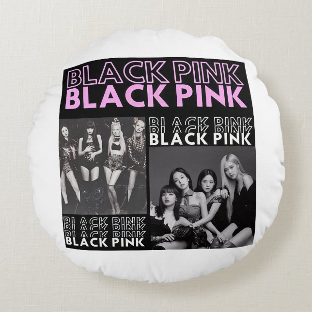 Almofada Redonda Black Pink - BP (Frente)
