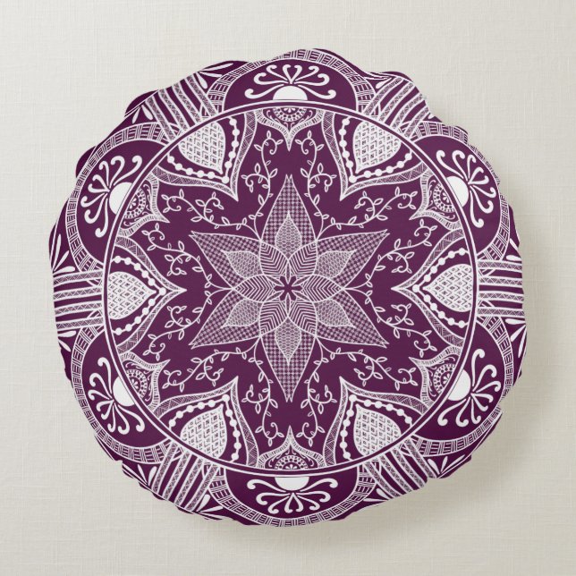 Almofada Redonda Blackberry Mandala (Verso)