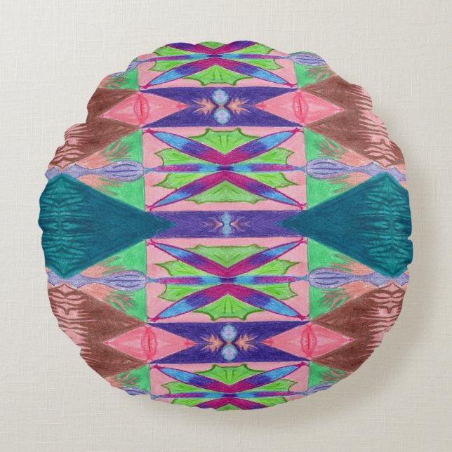 Almofada Redonda Blaze C/M em um travesseiro redondo (Frente)