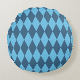 Almofada Redonda Blue Bavaria Rhombus Flag Pattern