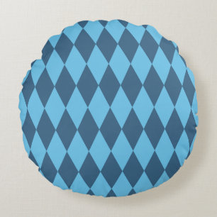 Almofada Redonda Blue Bavaria Rhombus Flag Pattern