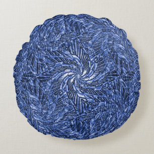 Almofada Redonda Blue Jean swirl