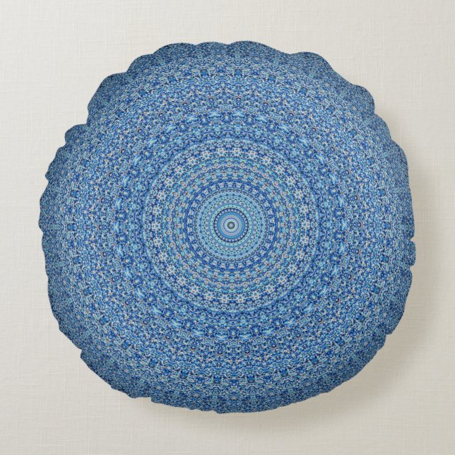Almofada Redonda Blue Mandala (Frente)
