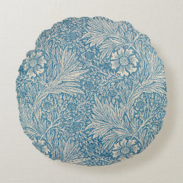 Almofada Redonda Blue Marigolds (por William Morris)