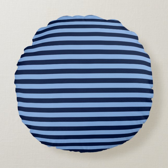 Almofada Redonda Blue on Blue Stripes (Frente)