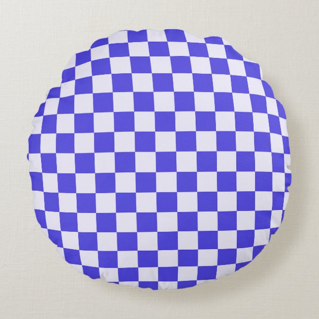 Almofada Redonda Blueberry cream checkered pattern (Frente)
