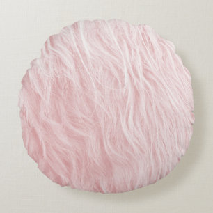 Almofada Redonda Blush Faux Highland Cow fur #1 (Pele Faux) #animal