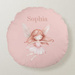 Almofada Redonda Blush Pink Cute Fairy Wings Dress<br><div class="desc">Blush Pink Cute Fairy Wings Dress</div>