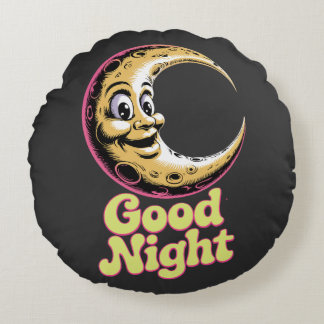 Almofada Redonda Boa Noite, Retro Moon
