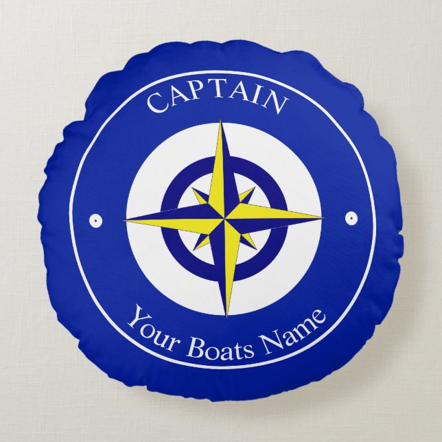 Almofada Redonda Boat captains nautical (Frente)
