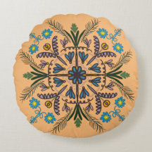 Boêmia Mandala Cor de Laranja Botânica Colorida