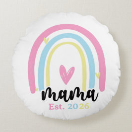 Almofada Redonda Boho Arco-Íris Personalizado Ano de Fundação Mama 