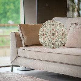 Almofada Redonda Boho Herb Pattern