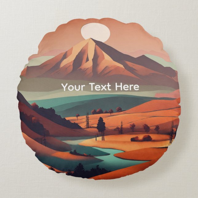 Almofada Redonda Boho landscape  (Frente)