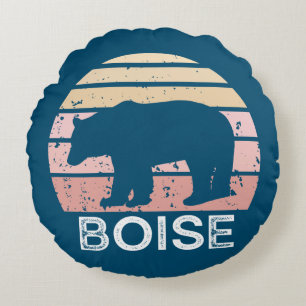 Almofada Redonda Boise Idaho Retro Bear