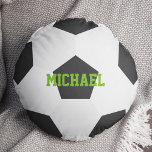 Almofada Redonda Bola de futebol<br><div class="desc">A divertida design desportiva personalizada é a adição perfeita a qualquer creche de bebê,  quarto de criança,  quarto de adolescente,  quarto de dormitório,  etc.</div>