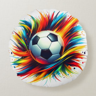Almofada Redonda Bola de Futebol Americano Futurista Abstrato
