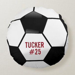 Almofada Redonda Bola de futebol personalizada com nome e número d