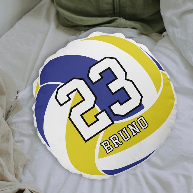 Almofada Redonda Bola de Volei Personalizada com Nome e Número da C (Criador carregado)