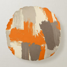 Bold Orange Artisan Brush Strokes Abstract 