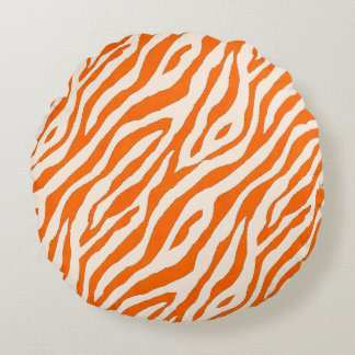Almofada Redonda Bold Orange Tiger Stripe Pattern