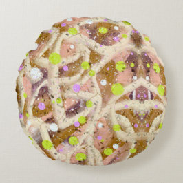 Almofada Redonda Bolhas e linhas de bebê