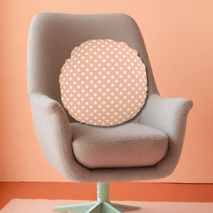 Almofada Redonda bolinhas em Peach Fuzz